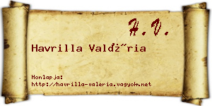 Havrilla Valéria névjegykártya